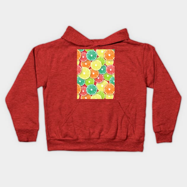 Citrus fruit slices pop art 1 Kids Hoodie by katerinamk